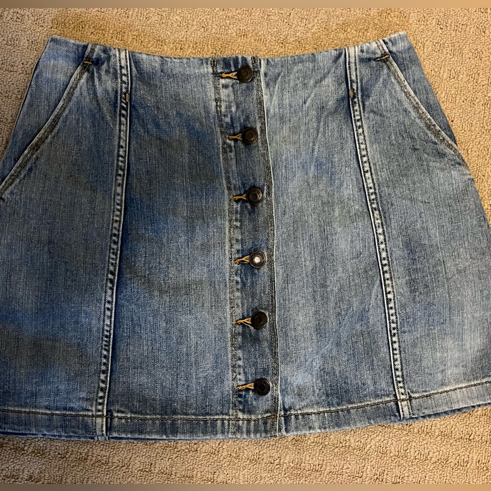 Denim High-Waisted Skirt